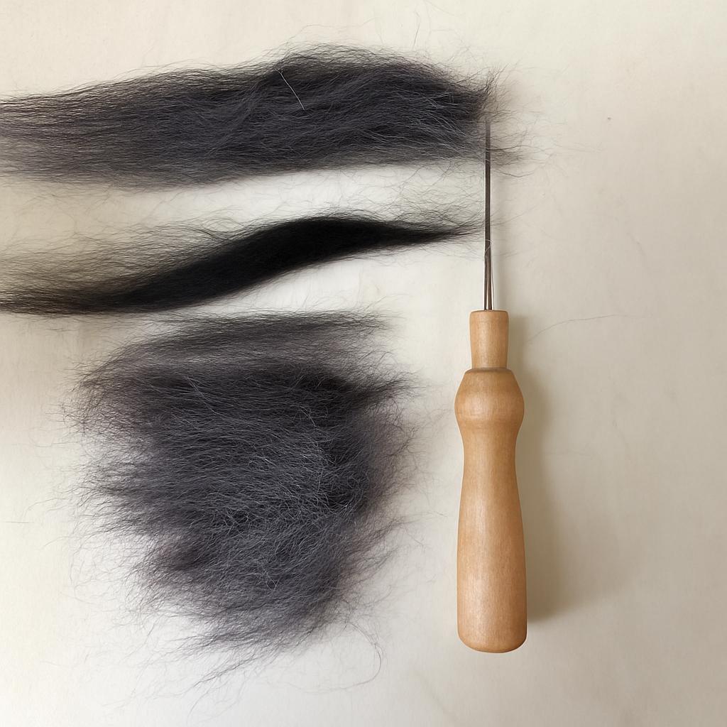 Handmade needle felted wool figurine demonstrating size control techniques — ilovefelt