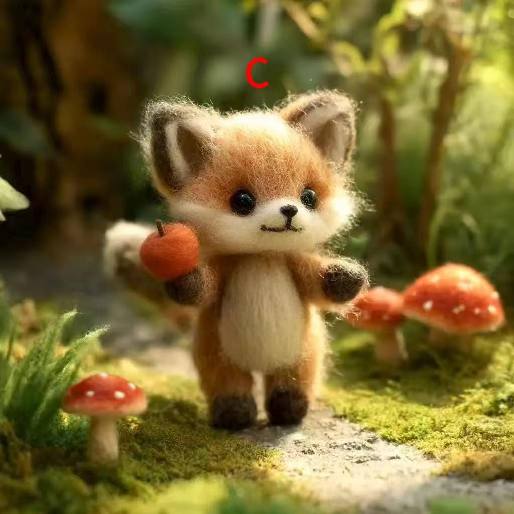 Handmade Needle Felted Fox – Wool Felt Woodland Animal Figurine, Cute Christmas Gift, A Charming Handmade Christmas Tree Ornament Gift