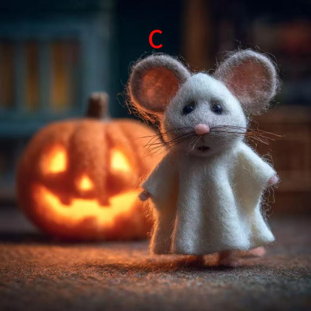 Halloween Mouse Witch Doll – Needle Felted Wool Mouse Sculpture, Pumpkin Decor, A Charming Handmade Christmas Tree Ornament Gift