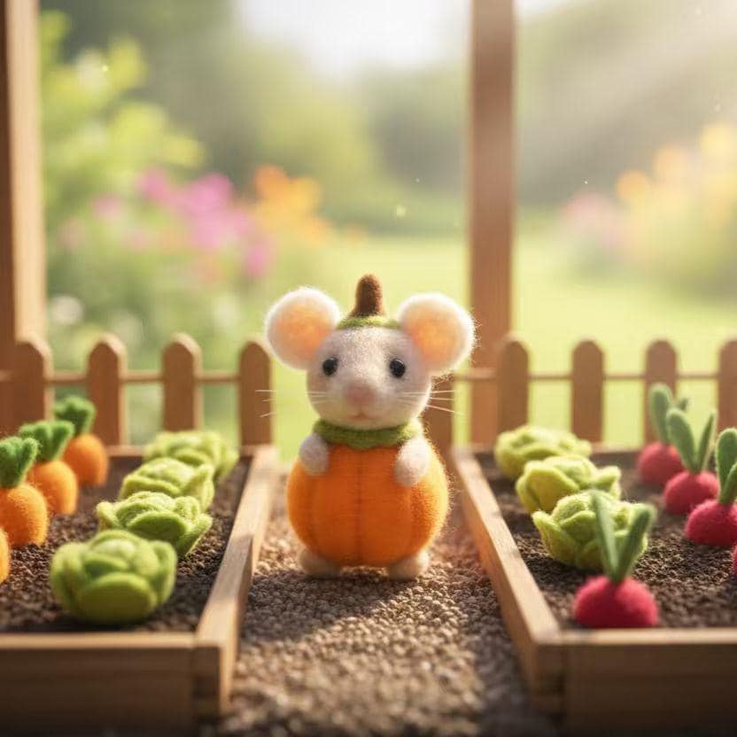 Felt Mouse Ornament Set – Handmade Wool Christmas Decor, Cute Winter Gift for Kids, Cozy Holiday Home Decoration