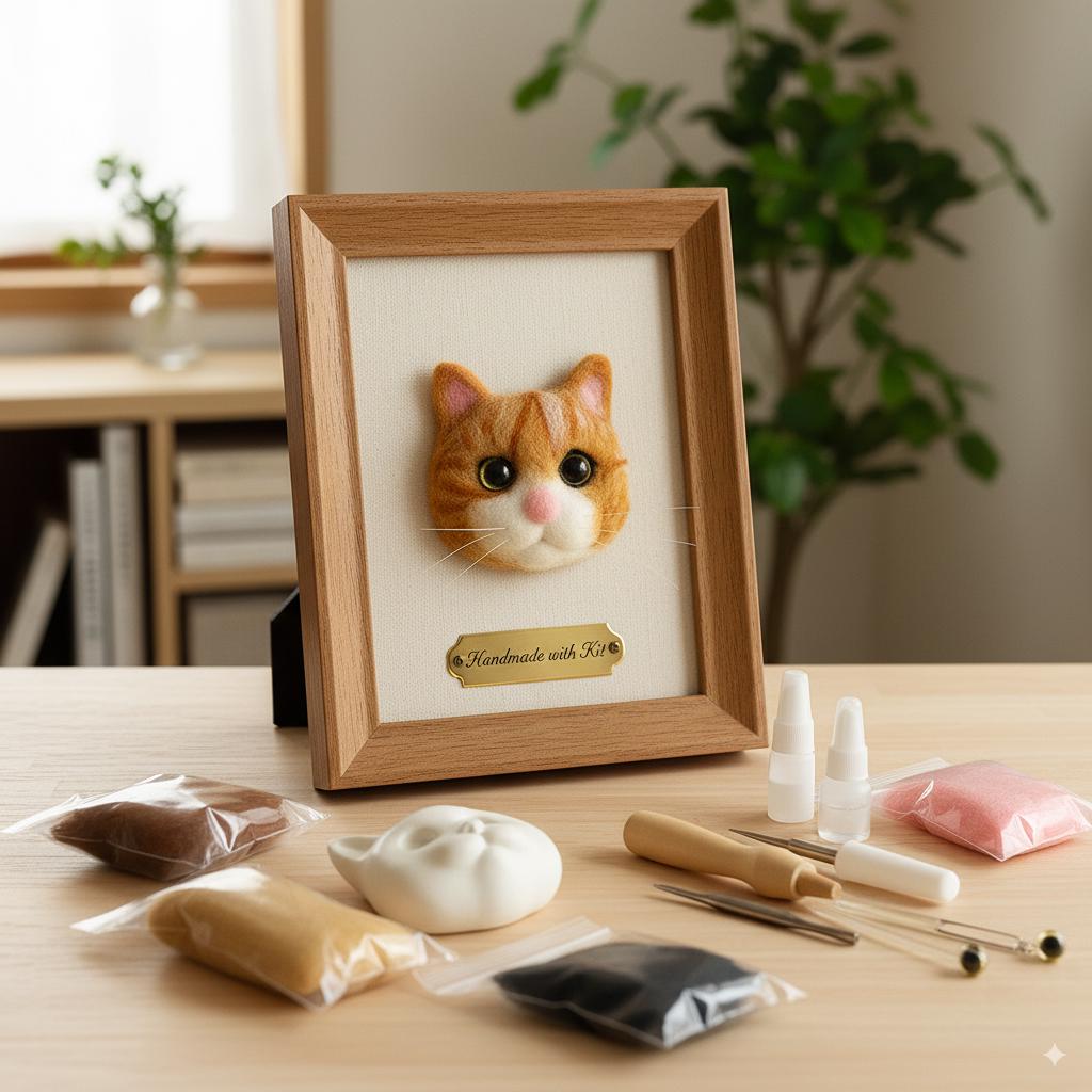 Custom Pet Portrait Needle Felting Kit: DIY Dog Cat Memorial Keepsake