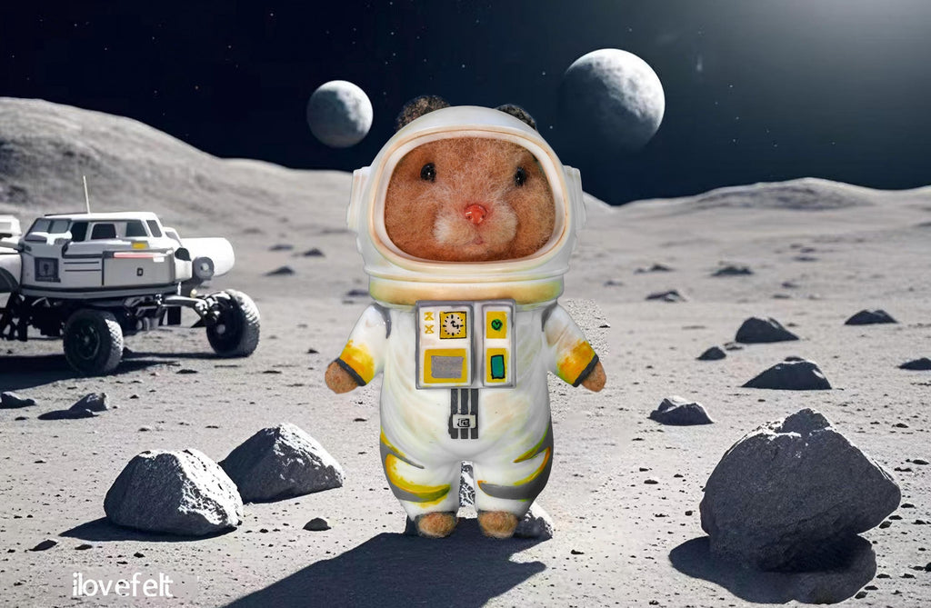 Needle Felted Pet Astronaut Sculpture: Custom Pet Portrait Keepsake