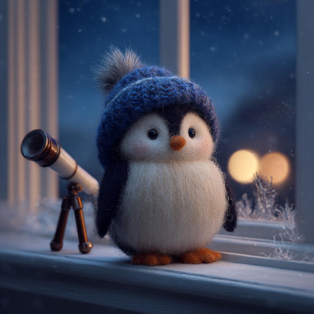 Cozy Christmas Wool Felt Sculpture Set – Handmade Penguin, Bunny, Snowman Figurines, Winter Holiday Home Decor Gift