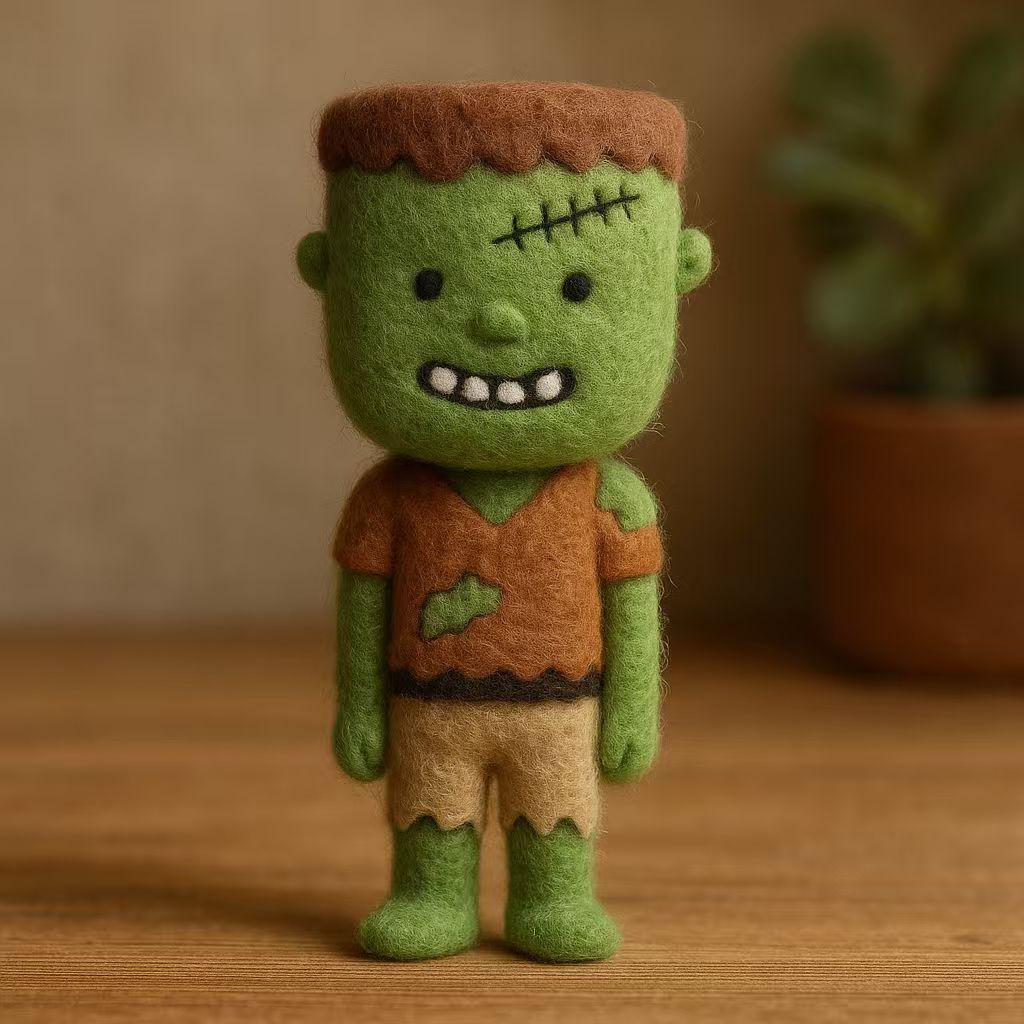 Felted Wool Jack O’Lantern Pumpkin – Handmade Needle Felted Halloween Decor, Cute Spooky Fall Ornament for Table Centerpiece and Gift