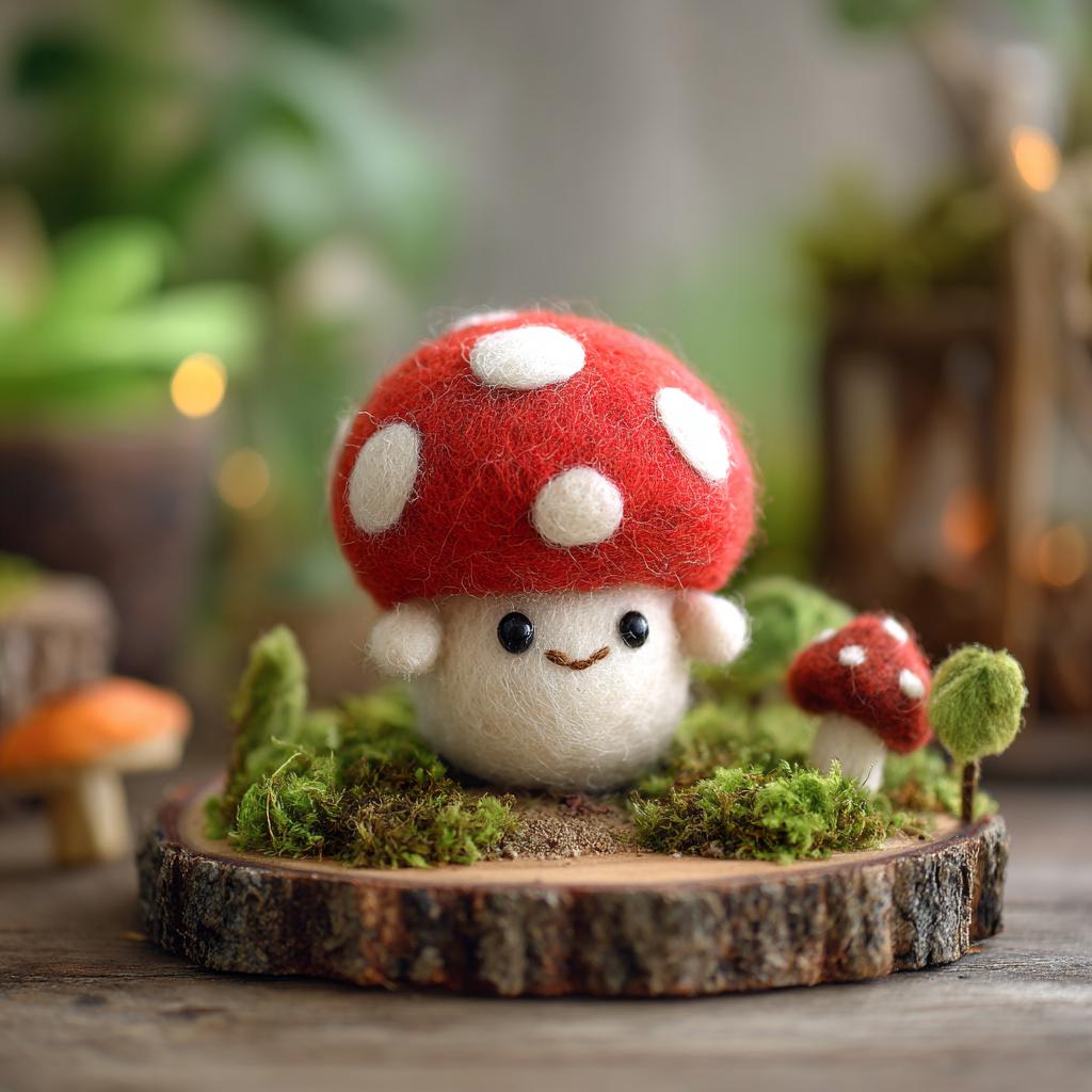Handmade Felt Mushroom Elf – Cute Wool Toadstool Fairy, Woodland Forest Decor and Cozy Christmas Winter Gift for Nature Lovers