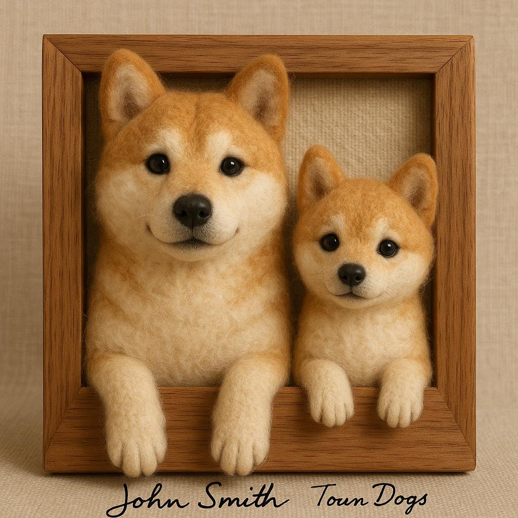 Custom Akita Dog Wool Felt Portrait Sculpture – Handmade Pet Memorial with Wooden Frame,Needle Felted Akita Dog Wall Art,Memorial Gift