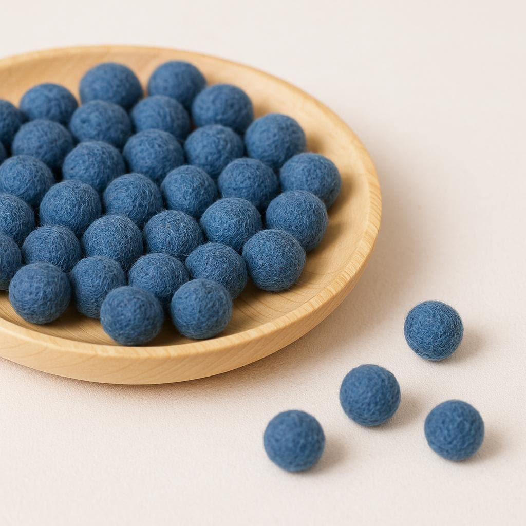 Handmade Mini Wool Felt Fruit Basket 1.5cm – Needle Felted Watermelon, Strawberry, Orange, Peach & Blueberry – Kitchen Toy Gift