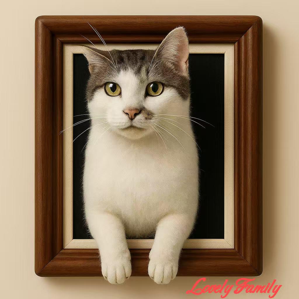 Custom Wool Felt Cat Portrait: 3D Pet Sculpture in Wood Frame