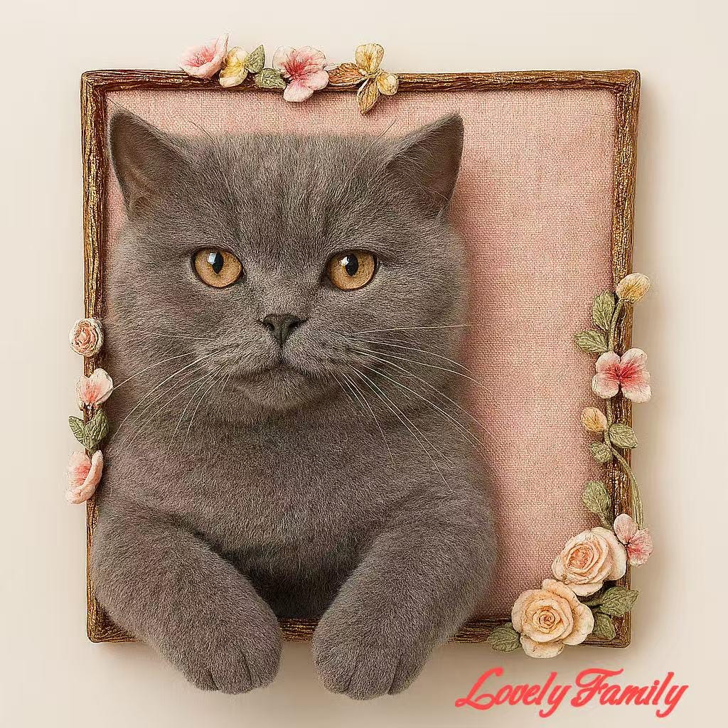 Needle Felted Cat Portrait - Custom 3D Pet Memorial in Wood Frame