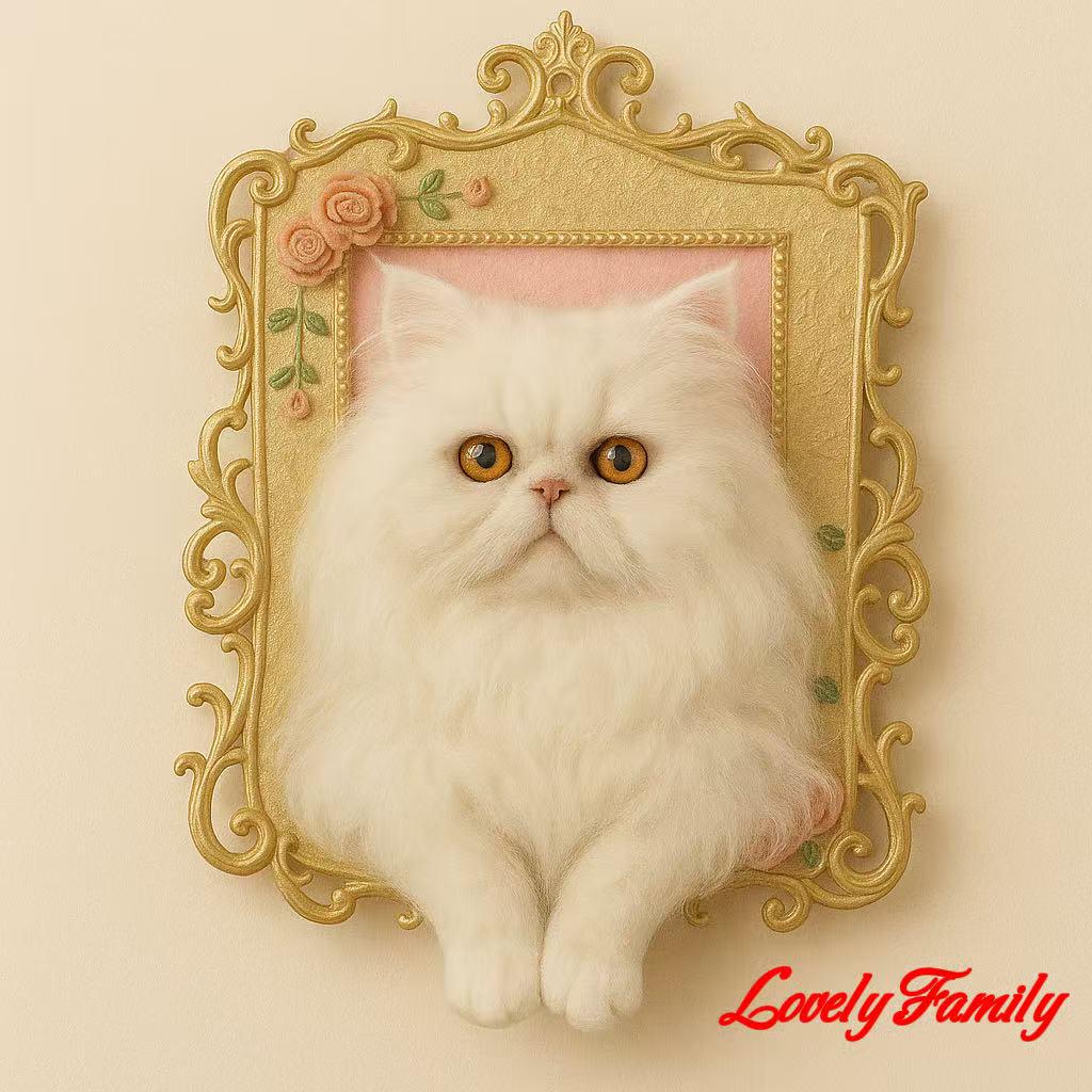 Custom Needle Felted Cat Portrait: Handmade Wool Pet Memorial