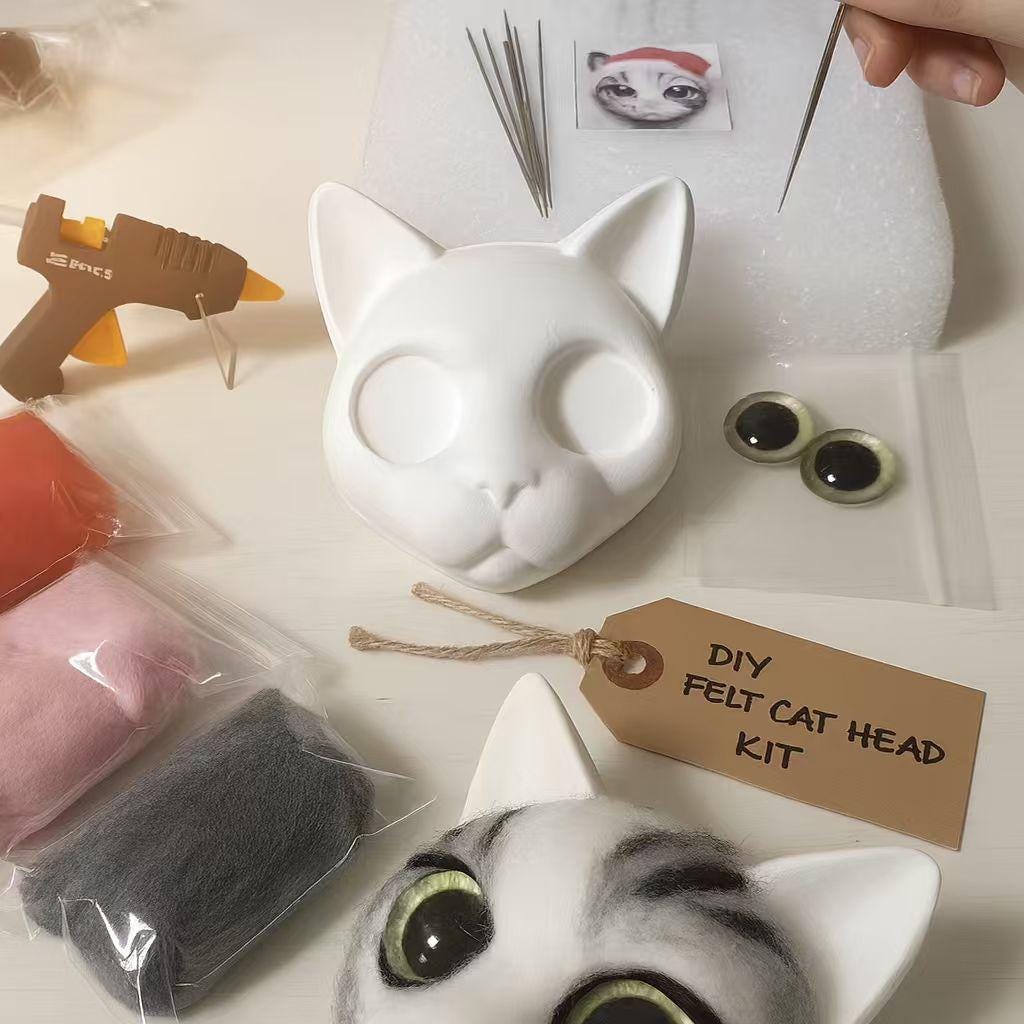 DIY Pet Portrait Needle Felting Kit: Beginner Handmade Craft (PDF Guide)