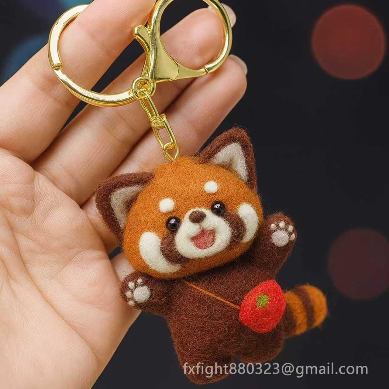 Needle Felted Red Panda: Handmade Wool Figurine, Collectible Decor