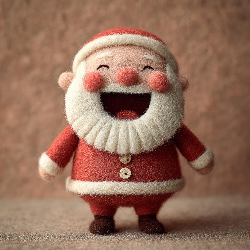 Handmade Needle Felted Santa Claus – 3 Inch Wool Christmas Ornament, Cute Holiday Decor, Mini Santa Gift for Christmas Tree or Home