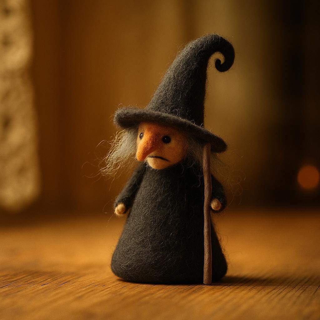 Needle Felted Halloween Scarecrow & Witch Dolls: Handmade Wool Figurines,Spooky Autumn Decor, Holiday Gift Idea