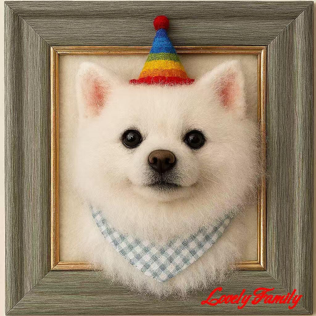 Handmade Wool Felt Pomeranian , Custom Dog Sculpture, Needle Felted Pet Portrait, Personalized Memorial Gift