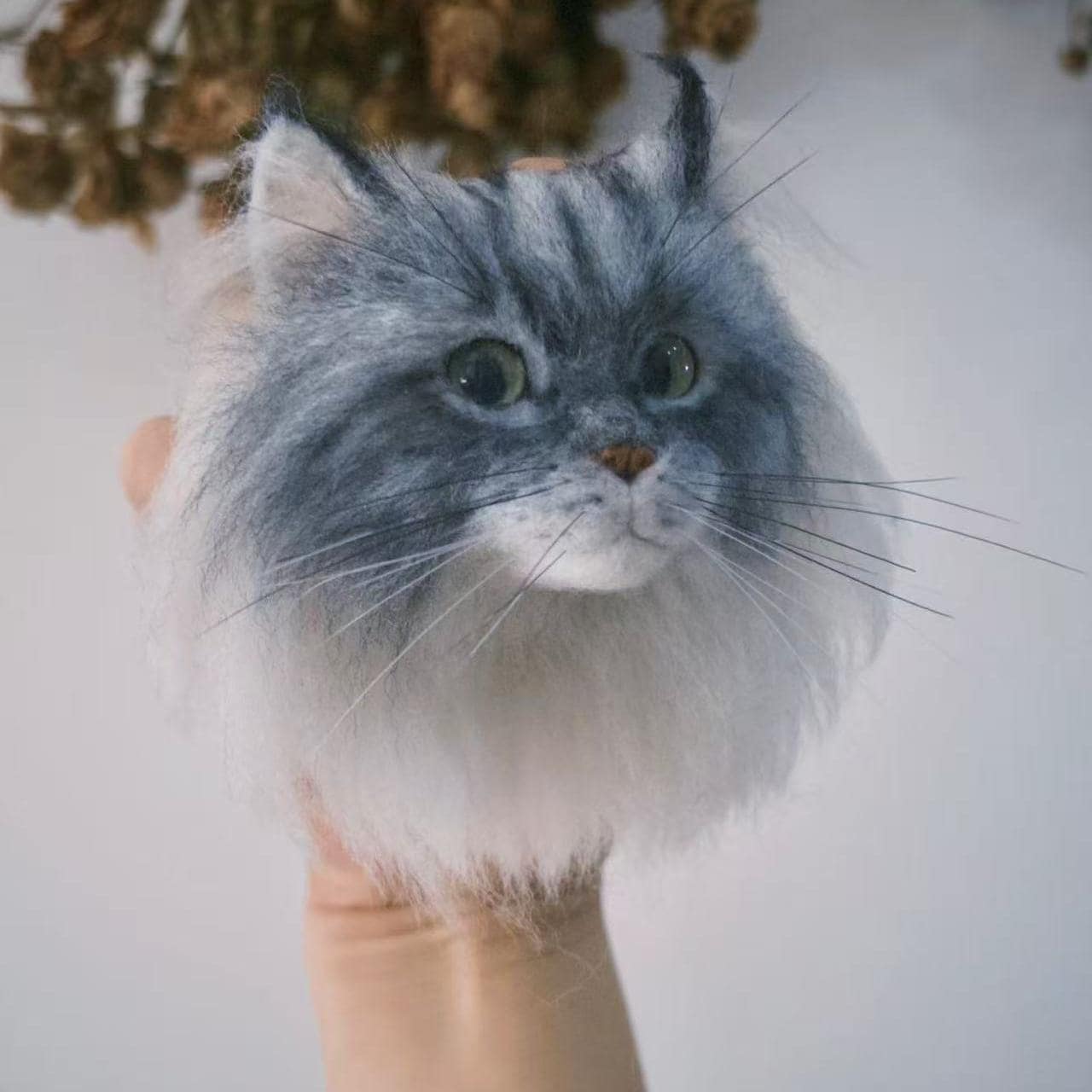 Custom Pet Portrait Wedding Corsage – Handmade Wool Felt Flower Pin for Bride and Groom Keepsake Gift