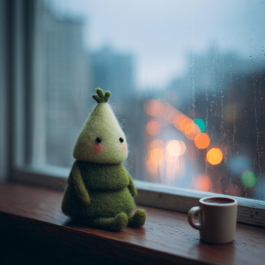 Handmade Needle Felted Tree Doll – Cozy Winter Wool Felt Decoration, Cute Green Tree Plush, Handmade Christmas Gift Ornament