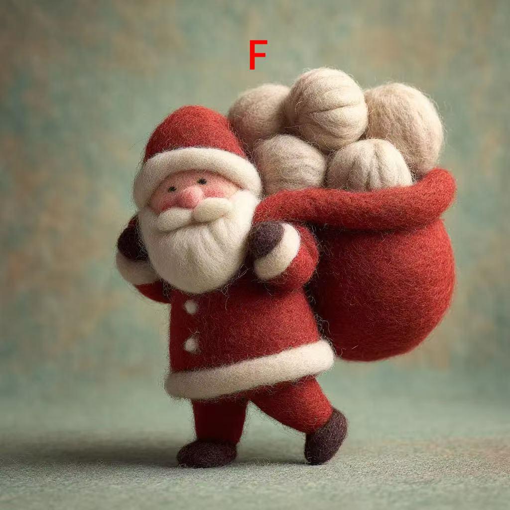 Handmade Needle Felted Santa and Reindeer – Cozy Holiday Gift Ornament for Home Winter Decoration-Perfect for Christmas Tree Ornament