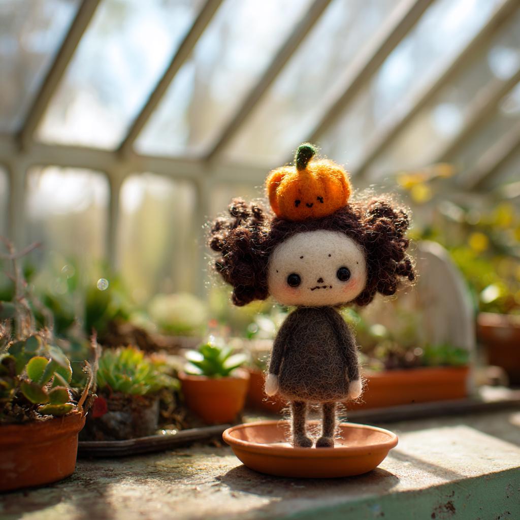 Handmade Needle Felted Skeleton Doll – Cute Halloween Decor, Wool Felt Grim Reaper Figurine, Spooky Gift for Halloween Lovers