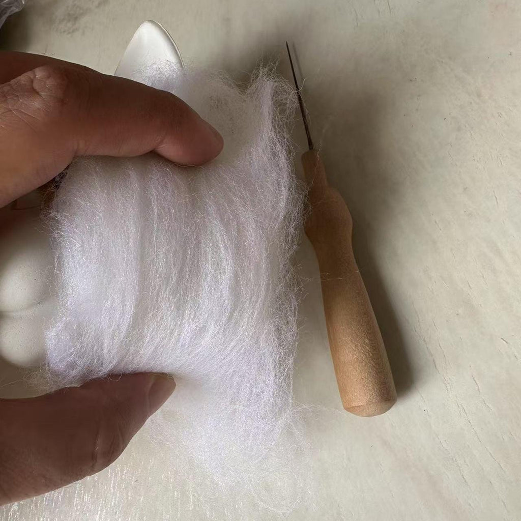 Custom Pet Needle Felting Kit: DIY Wool Dog Cat Portrait with Glass Eyes