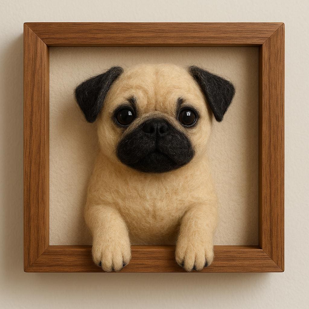 Custom Needle Felted French Bulldog Sculpture: Personalized Pet Portrait