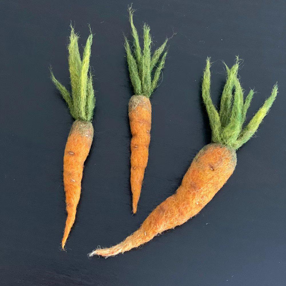 Handmade Wool Felt Carrot: Farmhouse Kitchen Decor, Easter Gift