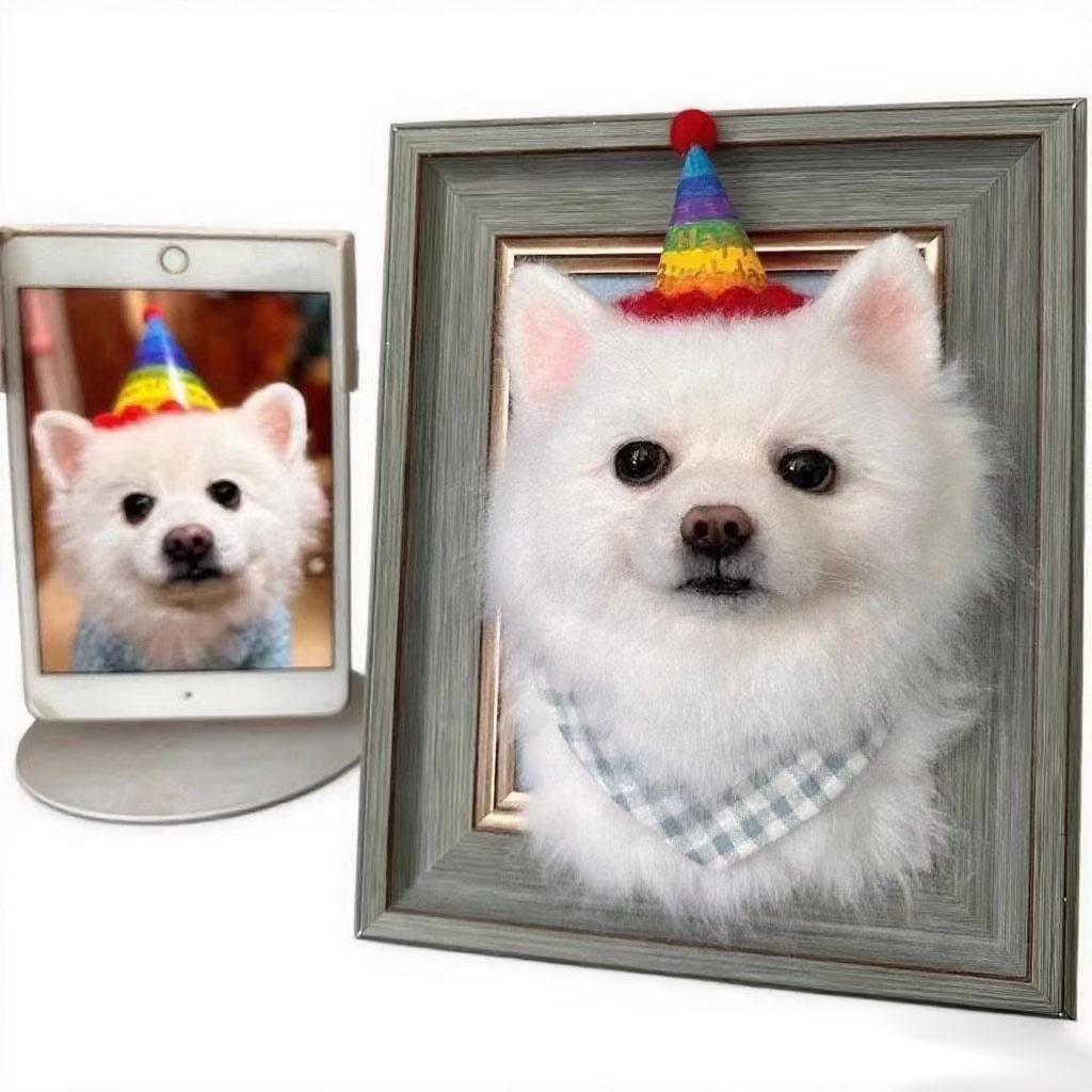 Handmade Wool Felt Pomeranian , Custom Dog Sculpture, Needle Felted Pet Portrait, Personalized Memorial Gift