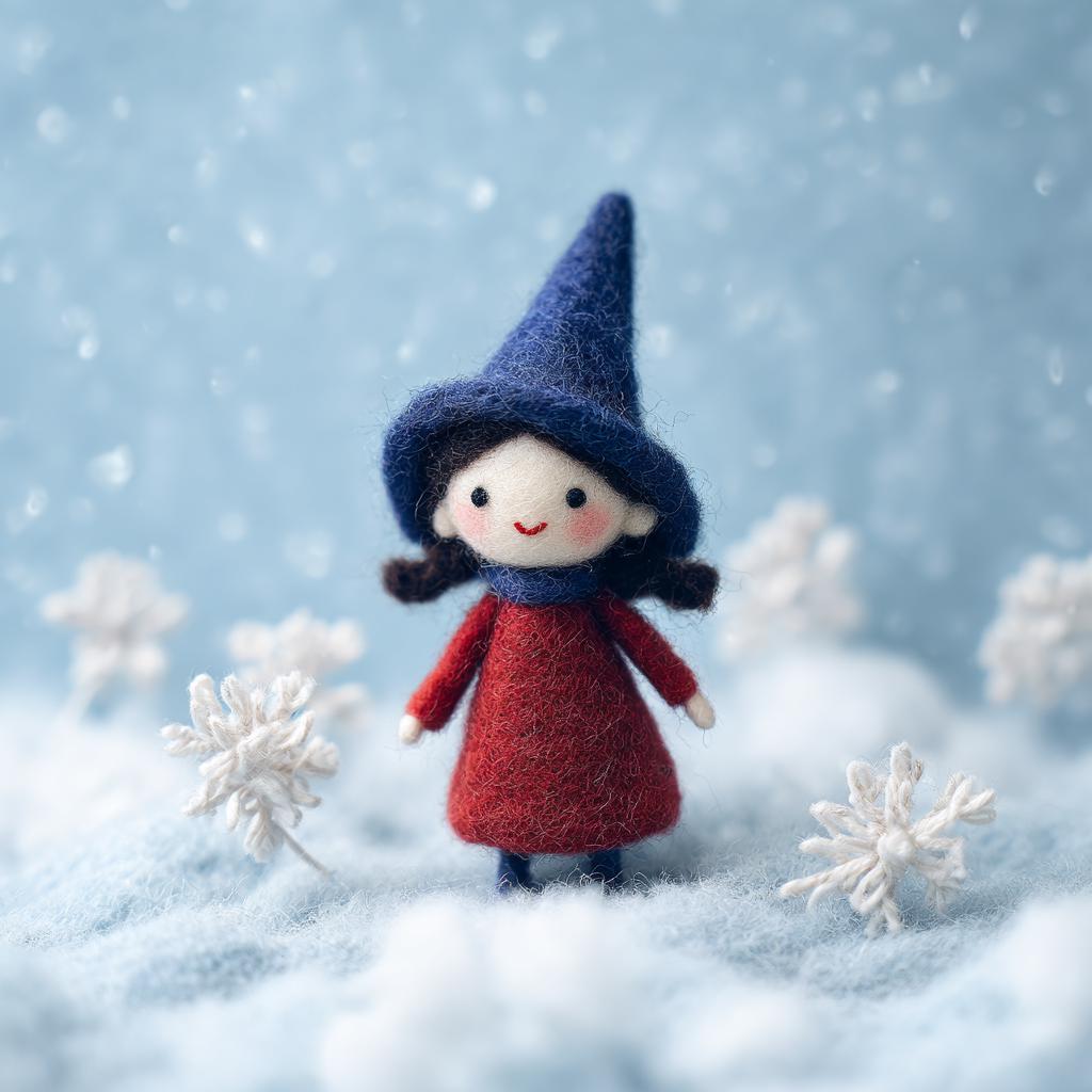 Needle Felted Witch Doll – Handmade Wool Felt Halloween Figurine, Cute Spooky Decor with Pumpkin, Magic Wand or Owl Hat Gift