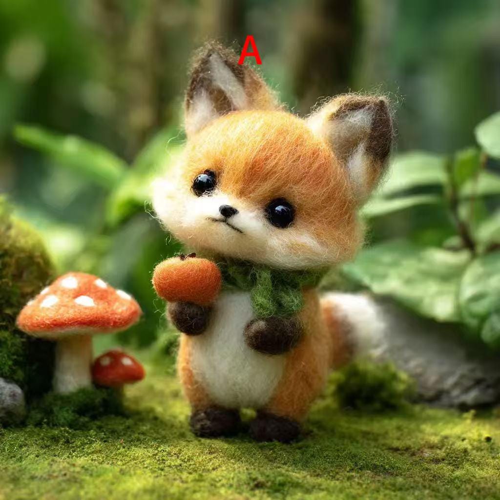 Handmade Needle Felted Fox – Wool Felt Woodland Animal Figurine, Cute Christmas Gift, A Charming Handmade Christmas Tree Ornament Gift