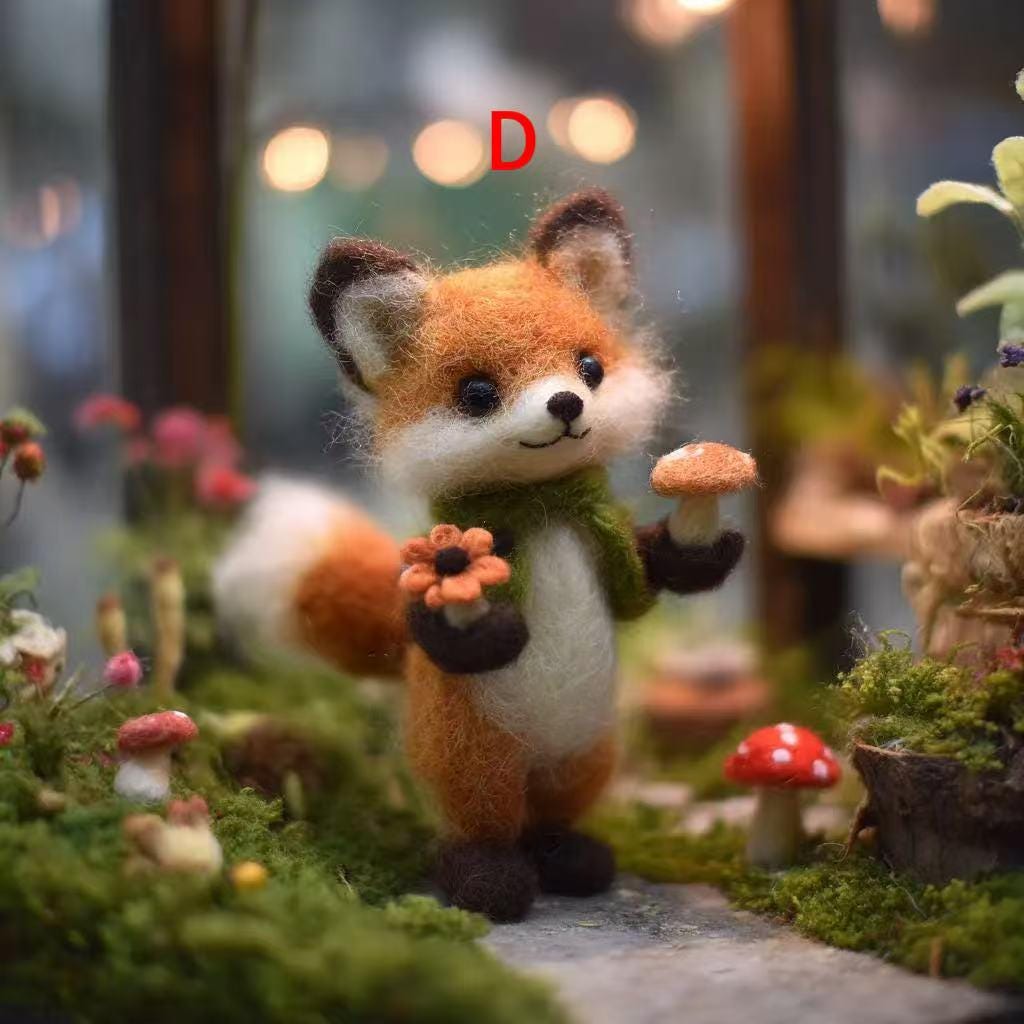Handmade Needle Felted Fox – Wool Felt Woodland Animal Figurine, Cute Christmas Gift, A Charming Handmade Christmas Tree Ornament Gift