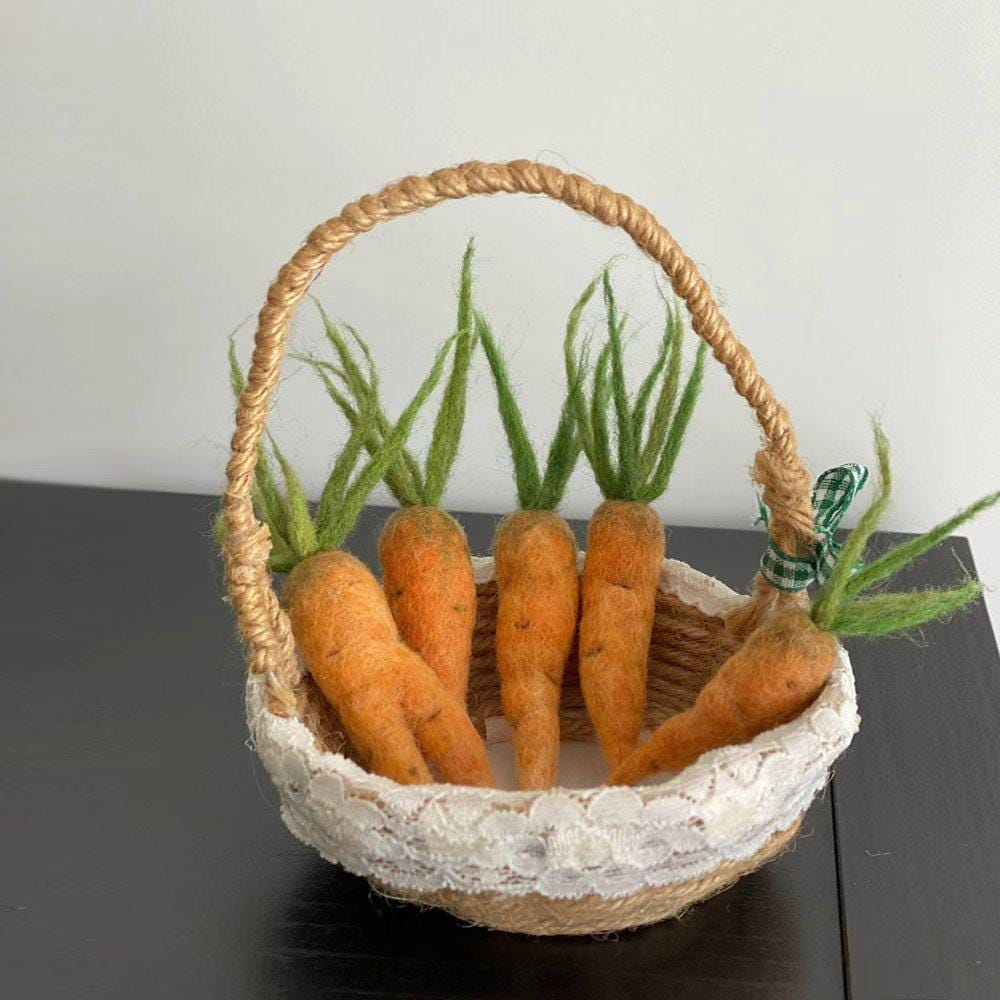 Handmade Wool Felt Carrot: Farmhouse Kitchen Decor, Easter Gift