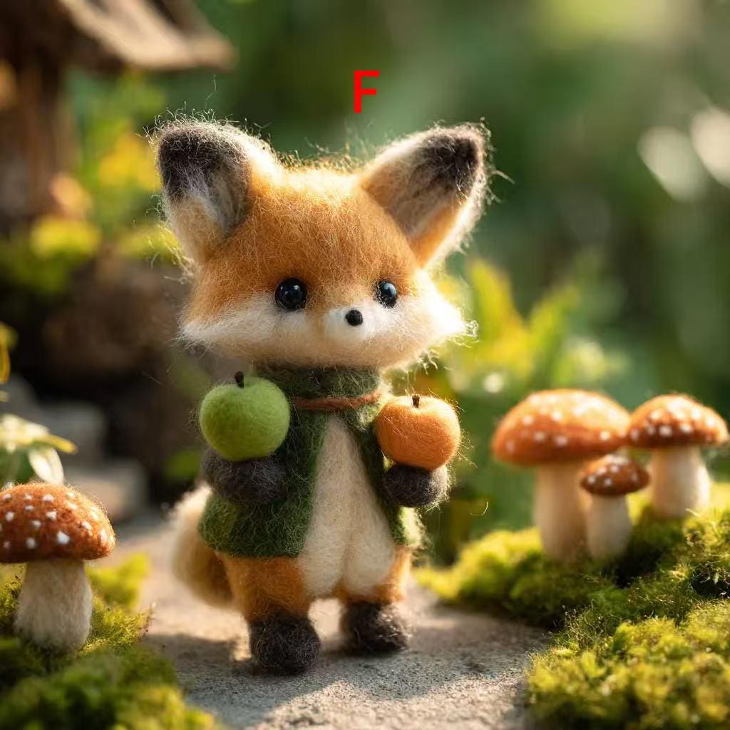 Handmade Needle Felted Fox – Wool Felt Woodland Animal Figurine, Cute Christmas Gift, A Charming Handmade Christmas Tree Ornament Gift