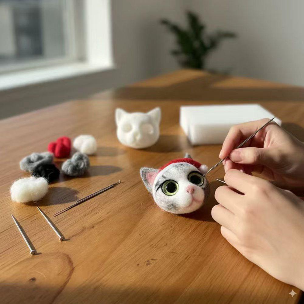 DIY Pet Portrait Needle Felting Kit: Beginner Handmade Craft (PDF Guide)