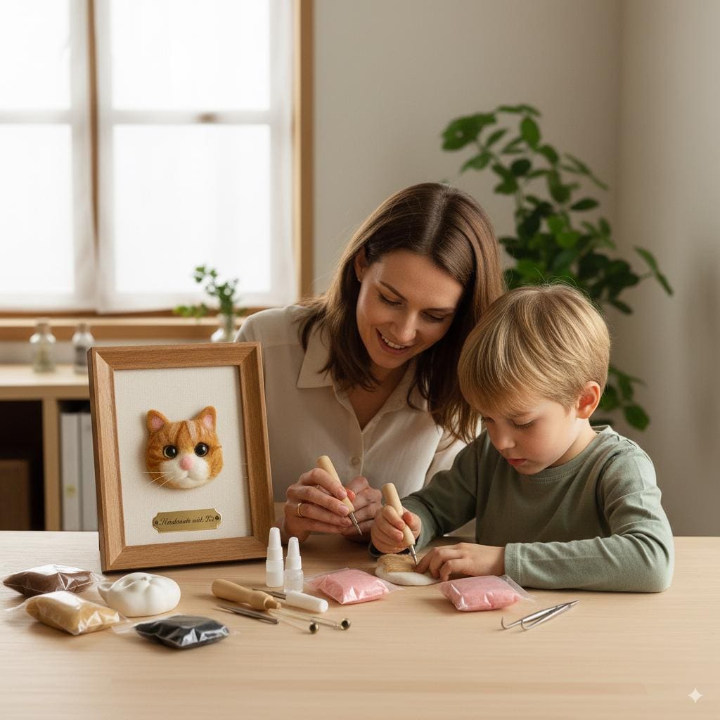 Custom Pet Portrait Needle Felting Kit: DIY Dog Cat Memorial Keepsake