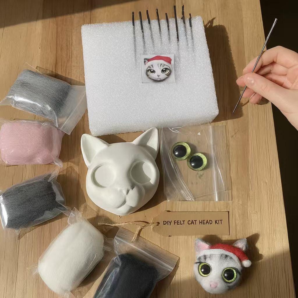 DIY Pet Portrait Needle Felting Kit: Beginner Handmade Craft (PDF Guide)