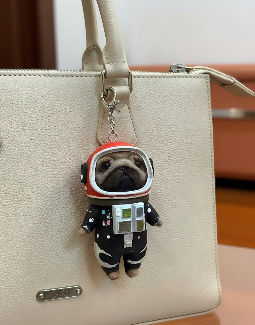 Needle Felted Pet Astronaut Sculpture: Custom Pet Portrait Keepsake