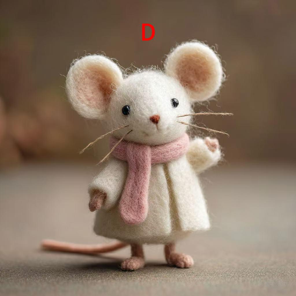 Needle felted winter mouse figurine by wwwilovefelt, wool animal decor perfect as a Valentine gift for her.
