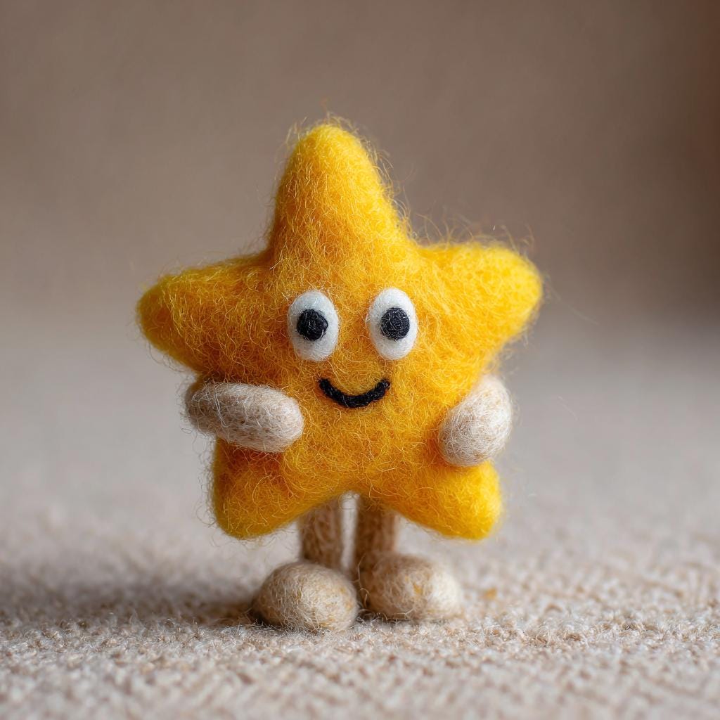 Handmade needle felted miniature figurine with whimsical design, perfect for storybook home decor, by wwwilovefelt.