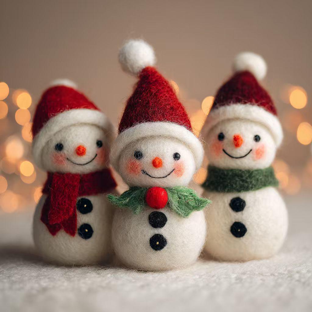 Felt Snowman  – Wool Christmas Tree Hanging, Winter Gift for Kids and Family，dollhouse collection