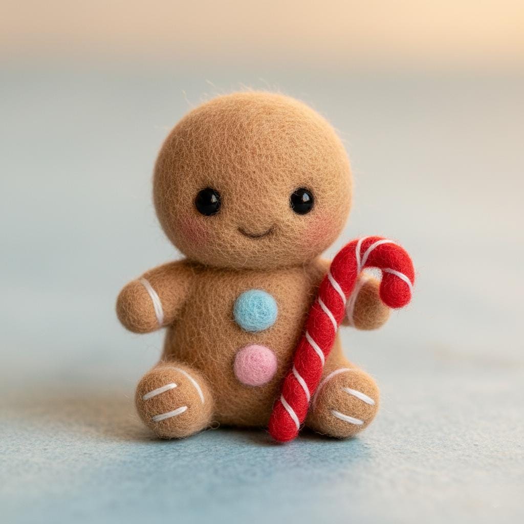 Handmade Needle Felted Gingerbread Family – Wool Christmas Ornaments