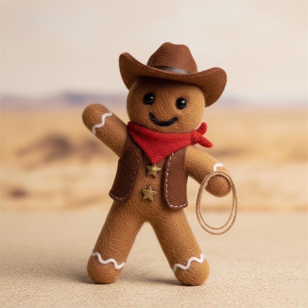 Handmade Needle Felted Gingerbread Family – Wool Christmas Ornaments