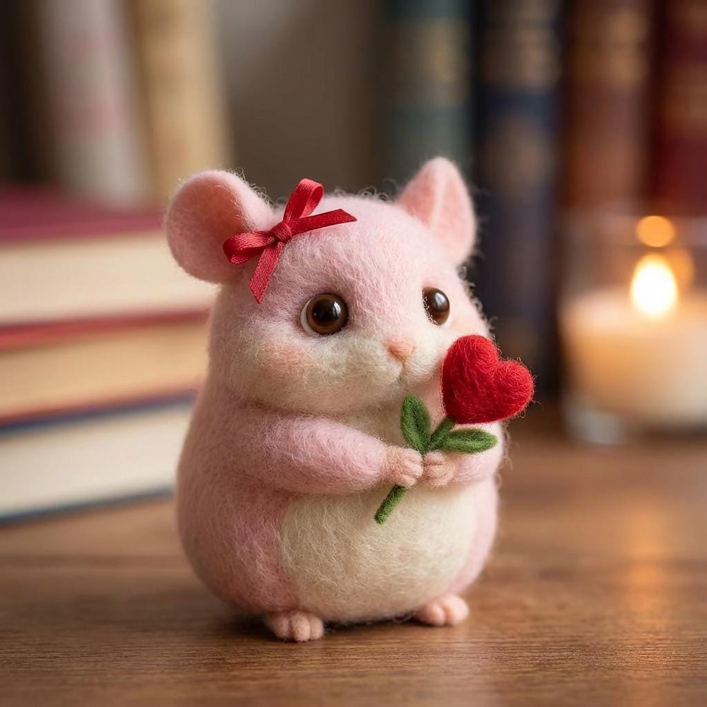 Needle felted wool mouse figurine, handmade miniature decor by wwwilovefelt, suitable as a gift for mom.