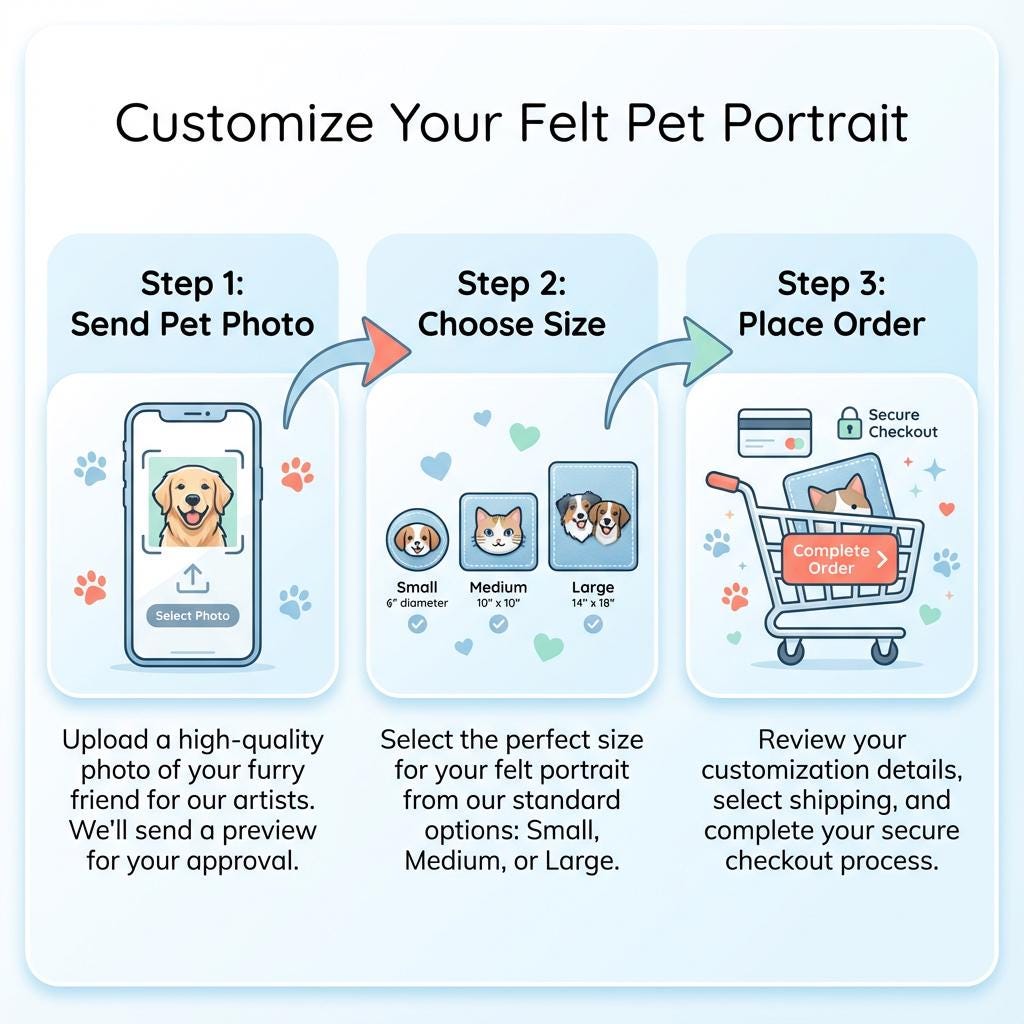 Custom Needle Felted Pet Portrait Frame, 3D Wool Animal Keepsake Decor