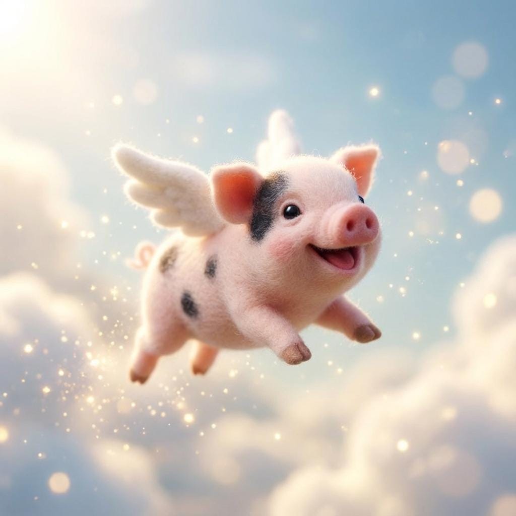 Handmade needle felt pig figurine by wwwilovefelt, whimsical wool sculpture perfect for home decor or gifting to mom.