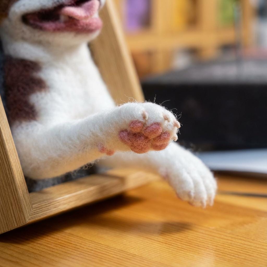 Custom Needle Felted Pet Portrait Frame, 3D Wool Animal Keepsake Decor