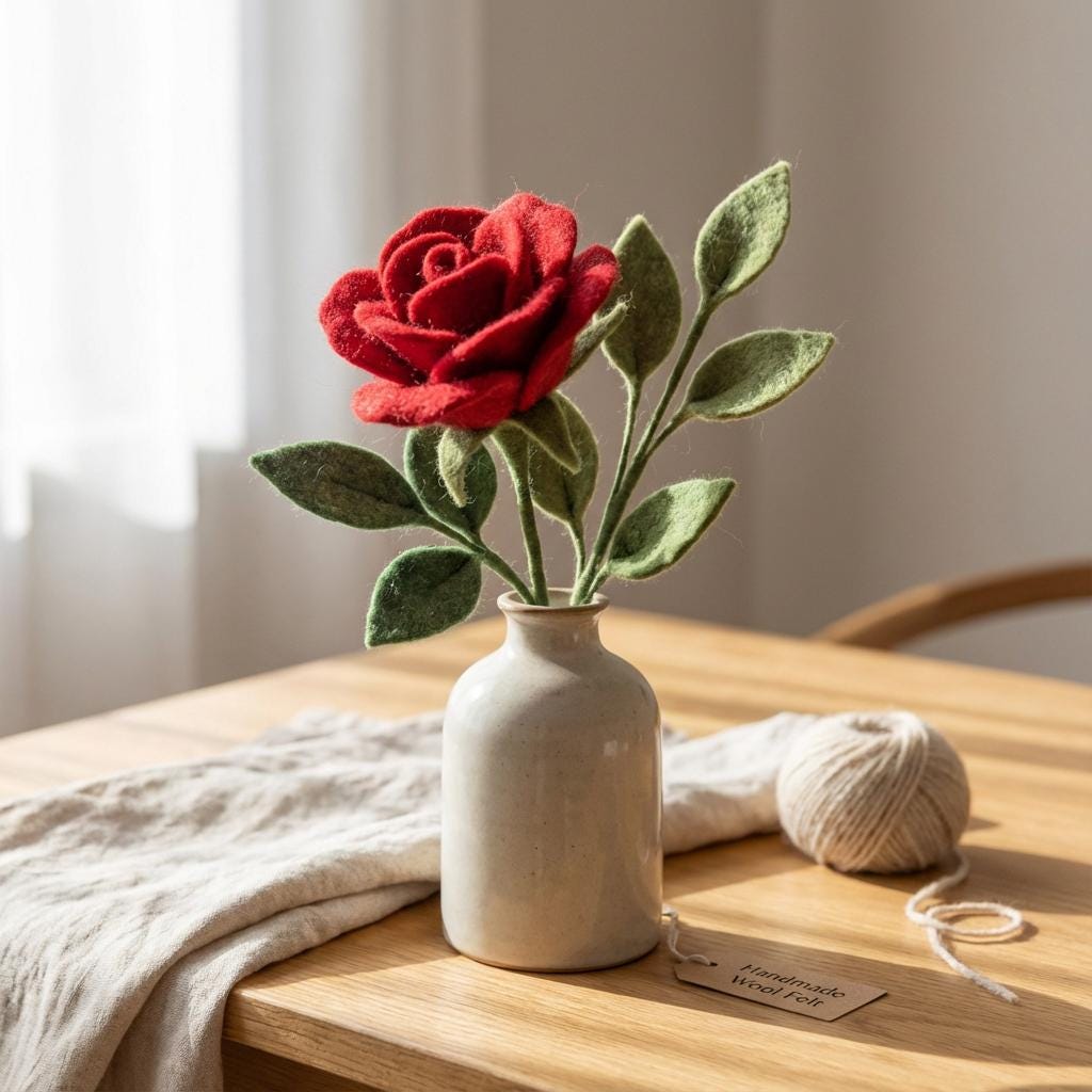 Needle felted flower bouquet by wwwilovefelt, handmade wool flowers perfect as a Mother's Day gift for mom.