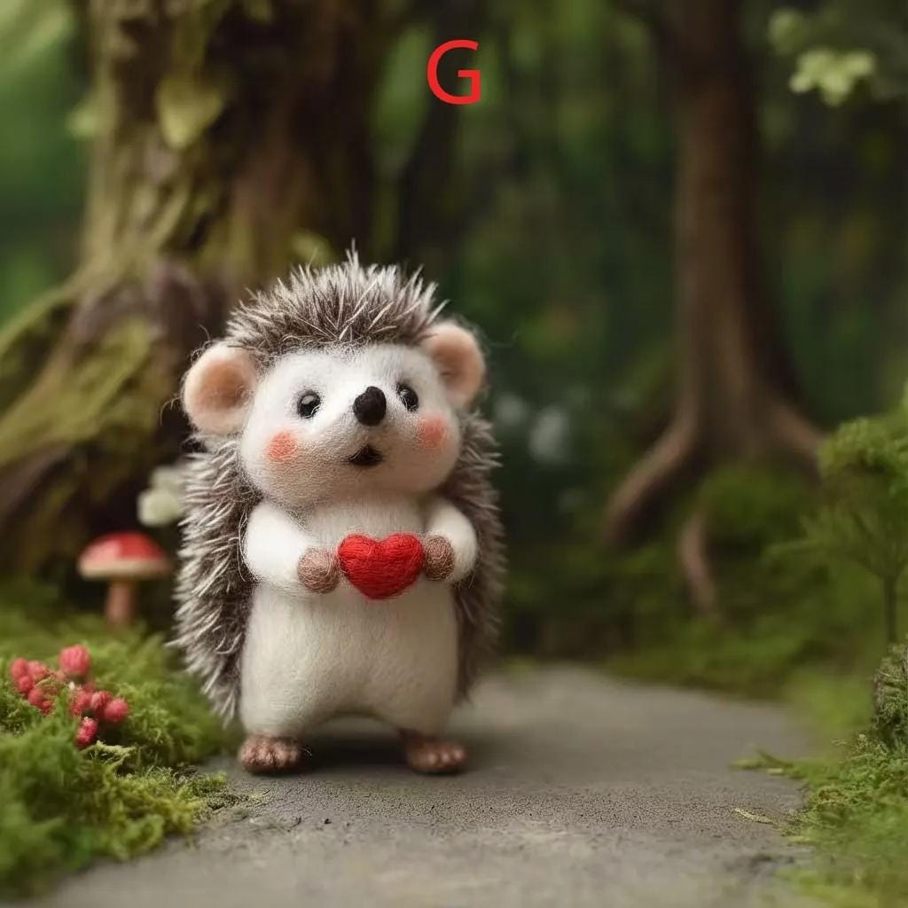 Handmade needle felted hedgehog figurine with wool texture, woodland miniature decor, perfect gift for mom from wwwilovefelt