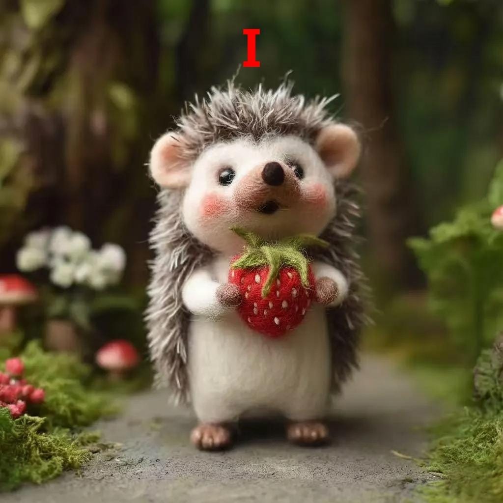 Needle felted hedgehog figurine by wwwilovefelt, handmade wool woodland miniature decor for home or gift.