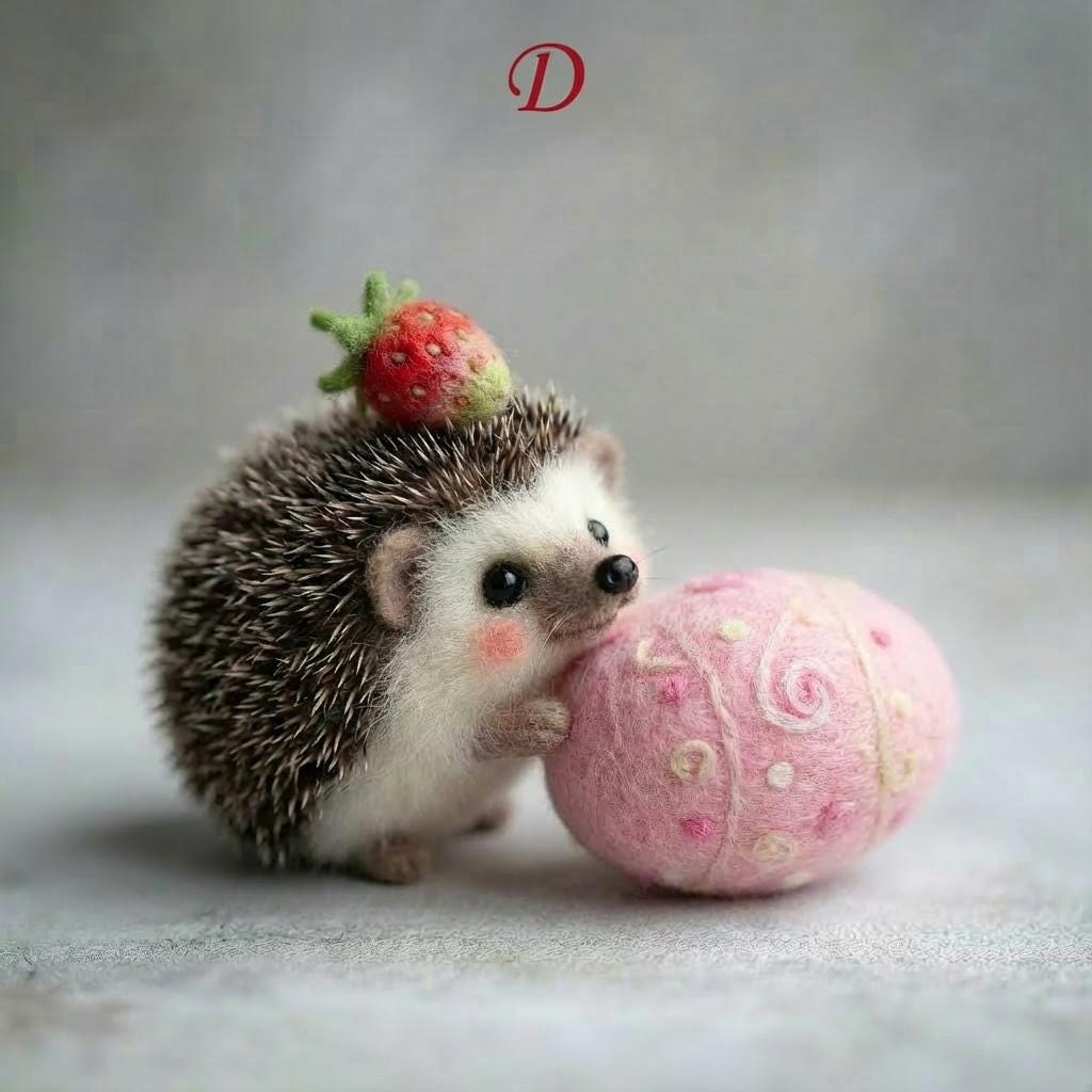 Needle felted wool hedgehog figurine, handmade miniature woodland decor, detailed and realistic for cozy home display.