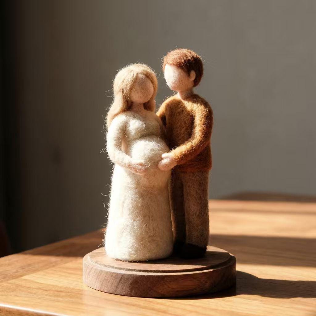 Personalized Needle Felted Wedding Couple Figurine, Romantic Keepsake Decor